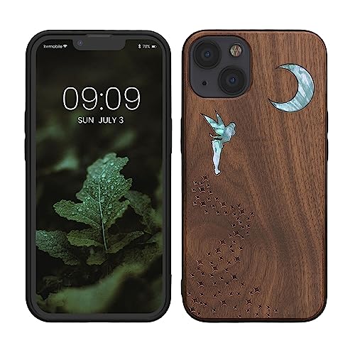 kwmobile Hülle kompatibel mit Apple iPhone 13 Hülle - Holz Case - Handy Cover - TPU Handyhülle in Dunkelbraun Perlmutt-Fee kwmobile Hülle kompatibel mit Apple iPhone 13 Hülle - Holz Case - Handy Cover - TPU Handyhülle in Dunkelbraun Perlmutt-Fee von kwmobile