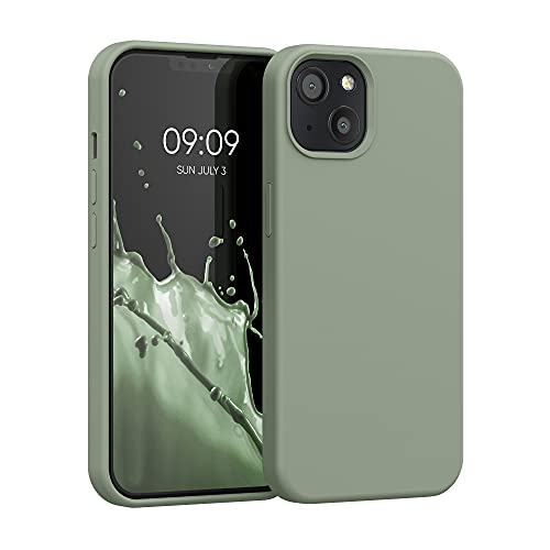 kwmobile Handyhülle für iPhone 13 Hülle, für iPhone 13 Case - Hülle Silikon - kabelloses Laden - Graugrün kwmobile Handyhülle für iPhone 13 Hülle, für iPhone 13 Case - Hülle Silikon - kabelloses Laden - Graugrün von kwmobile