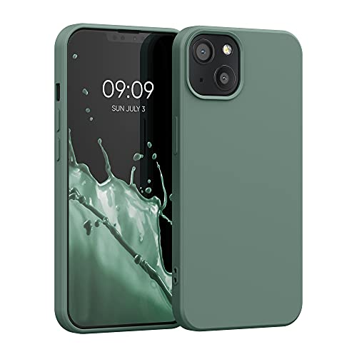 kwmobile Hülle kompatibel mit Apple iPhone 13 Hülle - gummierte TPU Silikon Handyhülle - Schutzhülle für kabelloses Laden - Case in Tannengrün kwmobile Hülle kompatibel mit Apple iPhone 13 Hülle - gummierte TPU Silikon Handyhülle - Schutzhülle für kabelloses Laden - Case in Tannengrün von kwmobile