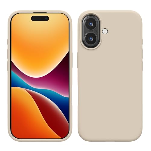 kwmobile Hülle kompatibel mit iPhone 16 Hülle - Silikon Handy Case - Handyhülle weiche Oberfläche - kabelloses Laden - Creme von kwmobile