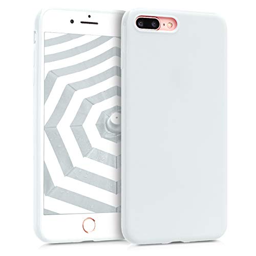 kwmobile Hülle kompatibel mit Apple iPhone 7 Plus/iPhone 8 Plus Hülle - weiches TPU Silikon Case - Cover geeignet für kabelloses Laden - Weiß matt von kwmobile