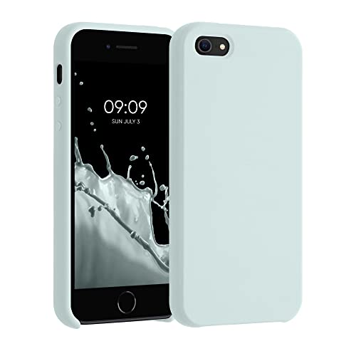 kwmobile Hülle kompatibel mit Apple iPhone SE (1.Gen 2016) / iPhone 5 / iPhone 5S Hülle - Silikon Handy Case - Handyhülle weiche Oberfläche - kabelloses Laden - Cool Mint von kwmobile