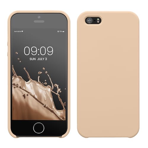 kwmobile Hülle kompatibel mit Apple iPhone SE (1.Gen 2016) / iPhone 5 / iPhone 5S Hülle - Silikon Handy Case - Handyhülle weiche Oberfläche - kabelloses Laden - Perlmutt von kwmobile