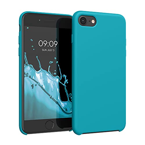 kwmobile Hülle kompatibel mit Apple iPhone SE (2022) / iPhone SE (2020) / iPhone 8 / iPhone 7 Hülle - Silikon Handy Case - Handyhülle weiche Oberfläche - kabelloses Laden - Cool Glacier von kwmobile