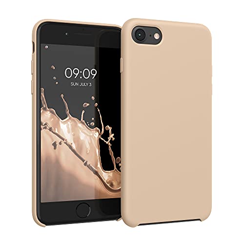 kwmobile Hülle kompatibel mit Apple iPhone SE (2022) / iPhone SE (2020) / iPhone 8 / iPhone 7 Hülle - Silikon Handy Case - Handyhülle weiche Oberfläche - kabelloses Laden - Perlmutt von kwmobile