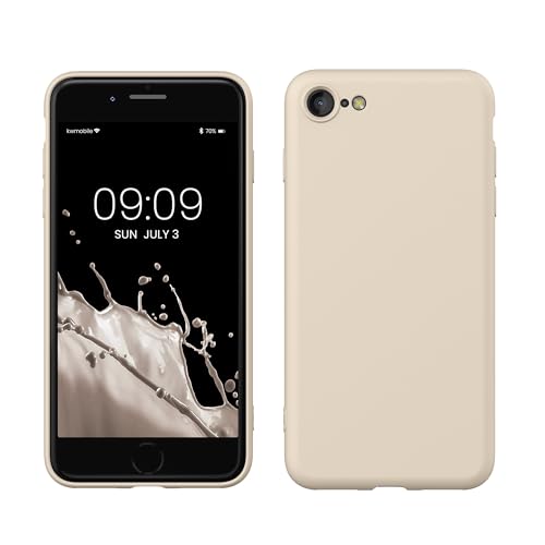 kwmobile Hülle kompatibel mit Apple iPhone SE (2022) / iPhone SE (2020) / iPhone 8 / iPhone 7 Hülle - gummierte TPU Silikon Handyhülle - Schutzhülle für kabelloses Laden - Case in Moon Glow von kwmobile