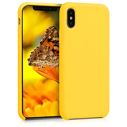 kwmobile Hülle kompatibel mit Apple iPhone X Hülle - Silikon Handy Case - Handyhülle weiche Oberfläche - kabelloses Laden - Strahlend Gelb kwmobile Hülle kompatibel mit Apple iPhone X Hülle - Silikon Handy Case - Handyhülle weiche Oberfläche - kabelloses Laden - Strahlend Gelb von kwmobile