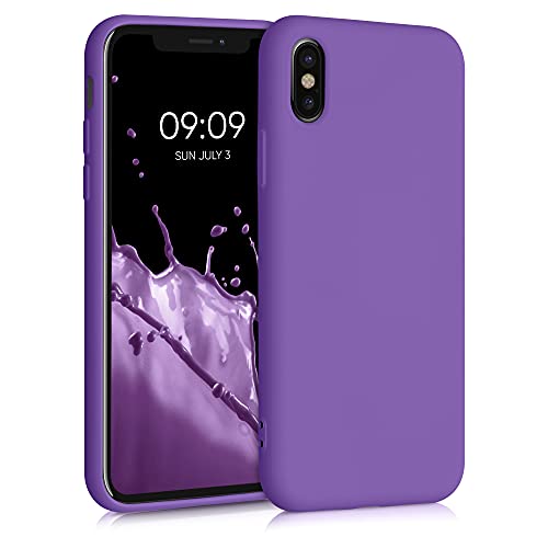 kwmobile Hülle kompatibel mit Apple iPhone X Hülle - gummierte TPU Silikon Handyhülle - Schutzhülle für kabelloses Laden - Case in Orchidee Lila kwmobile Hülle kompatibel mit Apple iPhone X Hülle - gummierte TPU Silikon Handyhülle - Schutzhülle für kabelloses Laden - Case in Orchidee Lila von kwmobile