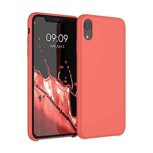 kwmobile Hülle kompatibel mit Apple iPhone XR Hülle - Silikon Handy Case - Handyhülle weiche Oberfläche - kabelloses Laden - Leuchtende Koralle von kwmobile