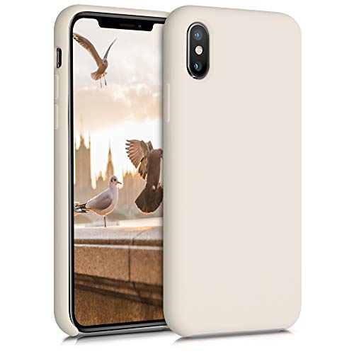 kwmobile Hülle kompatibel mit Apple iPhone XS Hülle - Silikon Handy Case - Handyhülle weiche Oberfläche - kabelloses Laden - Zuckerguss von kwmobile