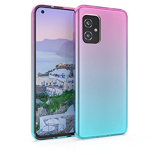 kwmobile Hülle kompatibel mit Asus Zenfone 8 - Handyhülle - Handy Case Zwei Farben Pink Blau Transparent von kwmobile