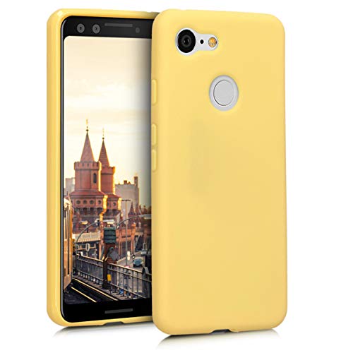 kwmobile Hülle kompatibel mit Google Pixel 3 Hülle - weiches TPU Silikon Case - Cover geeignet für kabelloses Laden - Gelb matt von kwmobile