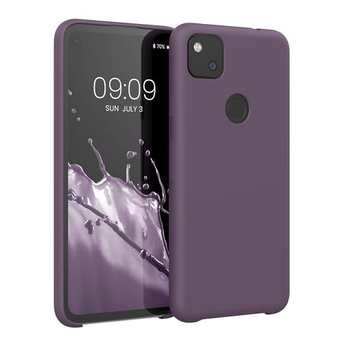 kwmobile Hülle kompatibel mit Google Pixel 4a Hülle - Silikon Handy Case - Handyhülle weiche Oberfläche - kabelloses Laden - Helle Iris von kwmobile