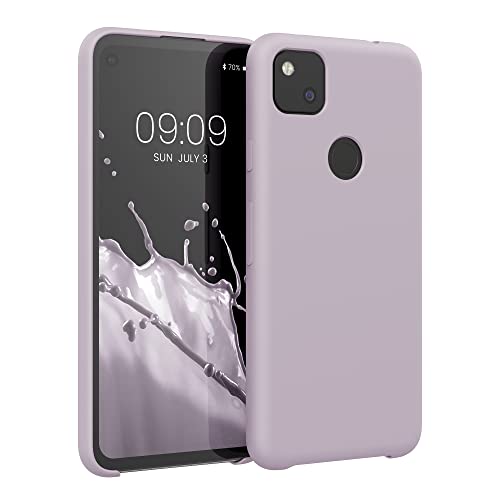 kwmobile Hülle kompatibel mit Google Pixel 4a Hülle - Silikon Handy Case - Handyhülle weiche Oberfläche - kabelloses Laden - Purple Cloud von kwmobile