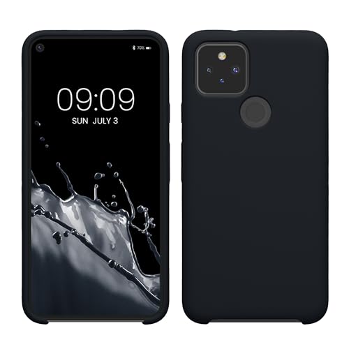 kwmobile Hülle kompatibel mit Google Pixel 5 Hülle - Silikon Handy Case - Handyhülle weiche Oberfläche - kabelloses Laden - Heidelbeerblau von kwmobile