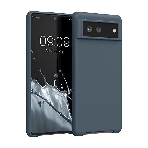 kwmobile Hülle kompatibel mit Google Pixel 6 Hülle - Silikon Handy Case - Handyhülle weiche Oberfläche - kabelloses Laden - Dunkler Schiefer von kwmobile