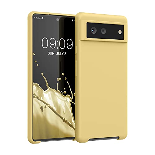 kwmobile Hülle kompatibel mit Google Pixel 6 Hülle - Silikon Handy Case - Handyhülle weiche Oberfläche - kabelloses Laden - Smooth Yellow von kwmobile