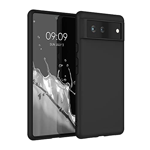 kwmobile Hülle kompatibel mit Google Pixel 6 Hülle - weiches TPU Silikon Case - Cover geeignet für kabelloses Laden - Schwarz von kwmobile