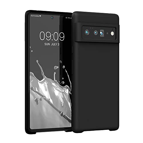 kwmobile Hülle kompatibel mit Google Pixel 6 Pro Hülle - Silikon Handy Case - Handyhülle weiche Oberfläche - kabelloses Laden - Schwarz von kwmobile