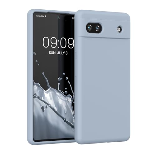 kwmobile Hülle kompatibel mit Google Pixel 6a Hülle - Silikon Handy Case - Handyhülle weiche Oberfläche - kabelloses Laden - Hellblau matt von kwmobile