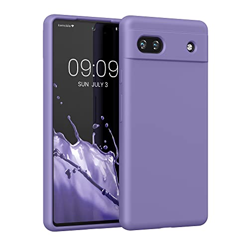 kwmobile Hülle kompatibel mit Google Pixel 6a Hülle - Silikon Handy Case - Handyhülle weiche Oberfläche - kabelloses Laden - Veilchen Lila von kwmobile