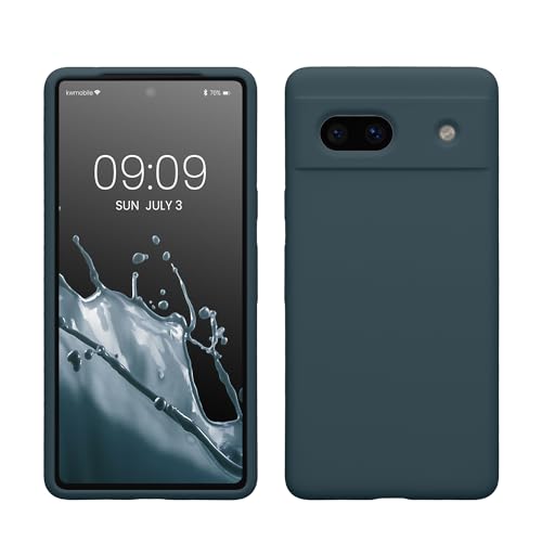 kwmobile Hülle kompatibel mit Google Pixel 7a Hülle - Silikon Handy Case - Handyhülle weiche Oberfläche - kabelloses Laden - Dunkler Schiefer von kwmobile