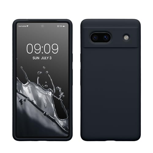 kwmobile Hülle kompatibel mit Google Pixel 7a Hülle - Silikon Handy Case - Handyhülle weiche Oberfläche - kabelloses Laden - Heidelbeerblau von kwmobile