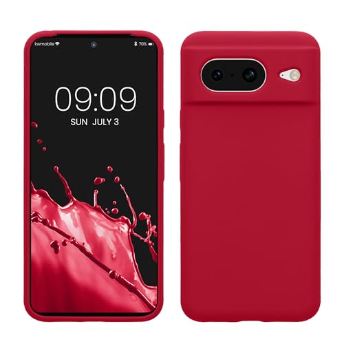 kwmobile Hülle kompatibel mit Google Pixel 8 Hülle - Silikon Handy Case - Handyhülle weiche Oberfläche - kabelloses Laden - Sweet Cherry von kwmobile