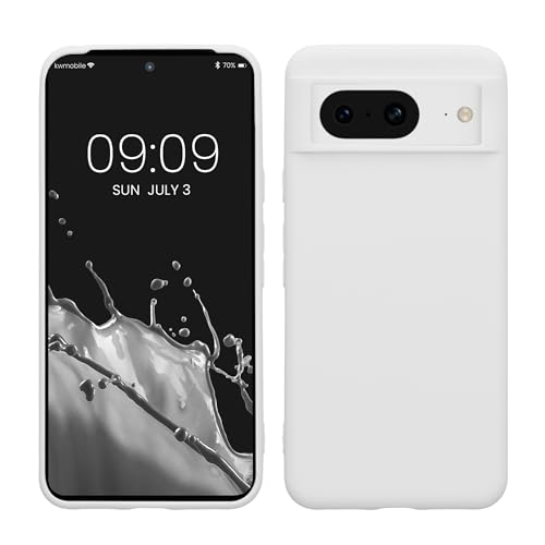 kwmobile Hülle kompatibel mit Google Pixel 8 Hülle - weiches TPU Silikon Case - Cover geeignet für kabelloses Laden - Weiß matt von kwmobile