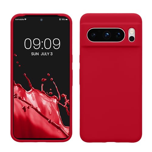 kwmobile Hülle kompatibel mit Google Pixel 8 Pro Hülle - Silikon Handy Case - Handyhülle weiche Oberfläche - kabelloses Laden - Sweet Cherry von kwmobile