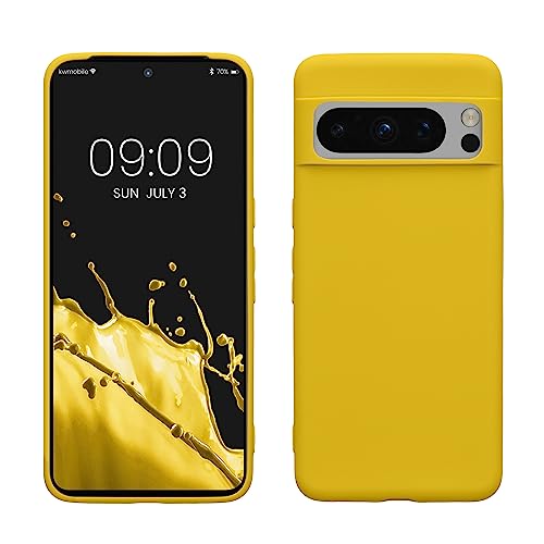 kwmobile Hülle kompatibel mit Google Pixel 8 Pro Hülle - weiches TPU Silikon Case - Cover geeignet für kabelloses Laden - Strahlend Gelb von kwmobile