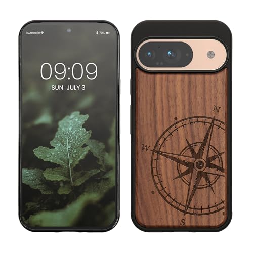 kwmobile Hülle kompatibel mit Google Pixel 9 / Pixel 9 Pro Hülle - Holz Case - Handy Cover - TPU Handyhülle in Dunkelbraun Kompass Vintage kwmobile Hülle kompatibel mit Google Pixel 9 / Pixel 9 Pro Hülle - Holz Case - Handy Cover - TPU Handyhülle in Dunkelbraun Kompass Vintage von kwmobile