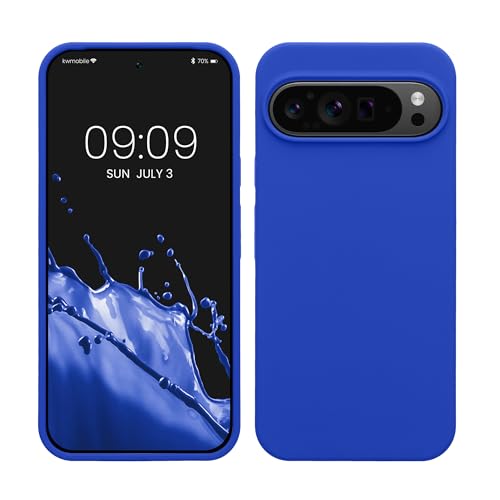 kwmobile Hülle kompatibel mit Google Pixel 9 Pro XL Hülle - Silikon Handy Case - Handyhülle weiche Oberfläche - kabelloses Laden - Baltik Blau von kwmobile
