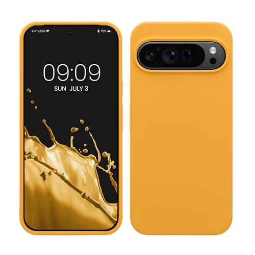 kwmobile Hülle kompatibel mit Google Pixel 9 Pro XL Hülle - Silikon Handy Case - Handyhülle weiche Oberfläche - kabelloses Laden - Mango von kwmobile