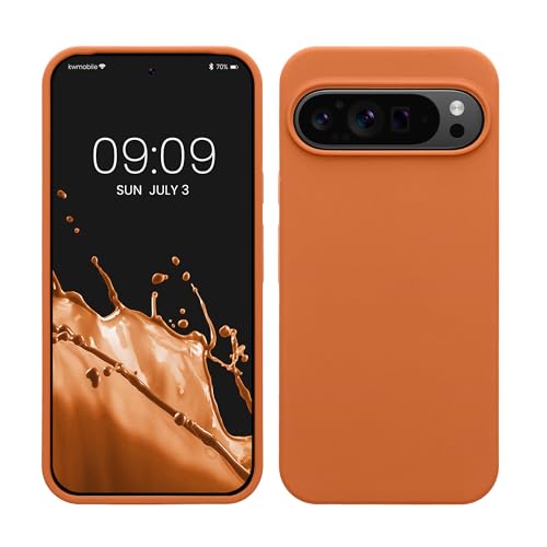 kwmobile Hülle kompatibel mit Google Pixel 9 Pro XL Hülle - Silikon Handy Case - Handyhülle weiche Oberfläche - kabelloses Laden - Warme Aprikose von kwmobile