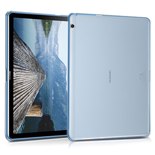 kwmobile Hülle kompatibel mit Huawei MediaPad T3 10 Hülle - weiches TPU Silikon Case transparent - Tablet Cover Blau von kwmobile