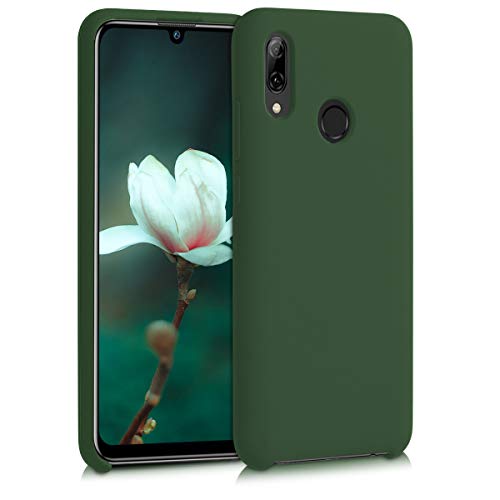 kwmobile Hülle kompatibel mit Huawei P Smart (2019) Hülle - Silikon Handy Case - Handyhülle weiche Oberfläche - kabelloses Laden - Dunkelgrün von kwmobile