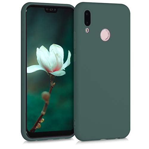 kwmobile Hülle kompatibel mit Huawei P20 Lite Hülle - weiches TPU Silikon Case - Cover geeignet für kabelloses Laden - Blaugrün von kwmobile