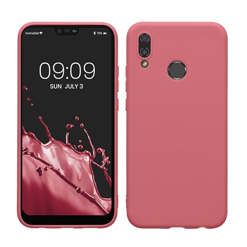 kwmobile Hülle kompatibel mit Huawei P20 Lite Hülle - weiches TPU Silikon Case - Cover geeignet für kabelloses Laden - Dark Rose von kwmobile