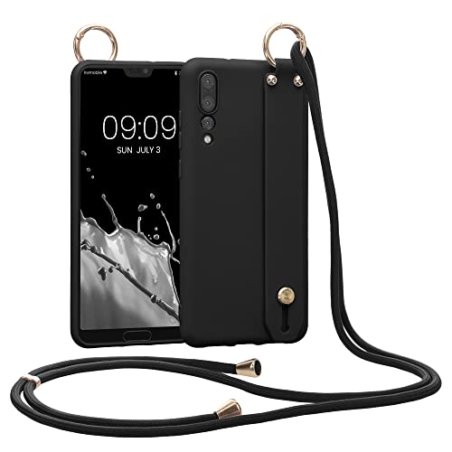 kwmobile Hülle kompatibel mit Huawei P20 Pro - Handyhülle mit Schlaufe Ring - Handy Cover Case in Schwarz von kwmobile