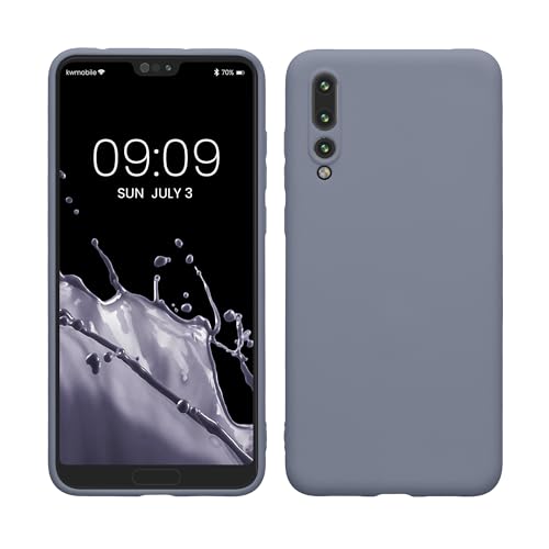 kwmobile Hülle kompatibel mit Huawei P20 Pro Hülle - weiches TPU Silikon Case - Cover geeignet für kabelloses Laden - Blaugrau von kwmobile