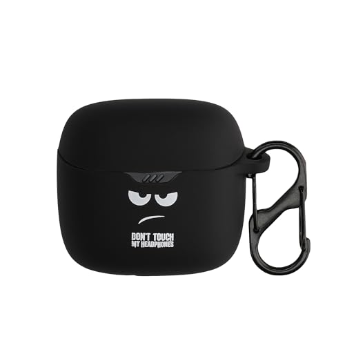 kwmobile Hülle kompatibel mit JBL Tune Flex Hülle - Silikon Kopfhörer Schutzhülle Case Cover Weiß Schwarz Schwarz von kwmobile