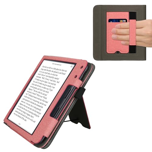 kwmobile Hülle kompatibel mit Kobo Kobo Libra Colour/Tolino Vision Color Hülle - Flip Case mit Handschlaufe - Kunstleder Cover - Rosa Dunkelgrau kwmobile Hülle kompatibel mit Kobo Kobo Libra Colour/Tolino Vision Color Hülle - Flip Case mit Handschlaufe - Kunstleder Cover - Rosa Dunkelgrau von kwmobile
