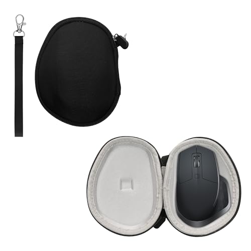 kwmobile Hülle kompatibel mit Logitech MX Master 2S Hülle - Case Tasche für Computer Mouse - Tragetasche mit Schlaufe - PC Maus Case Schwarz von kwmobile