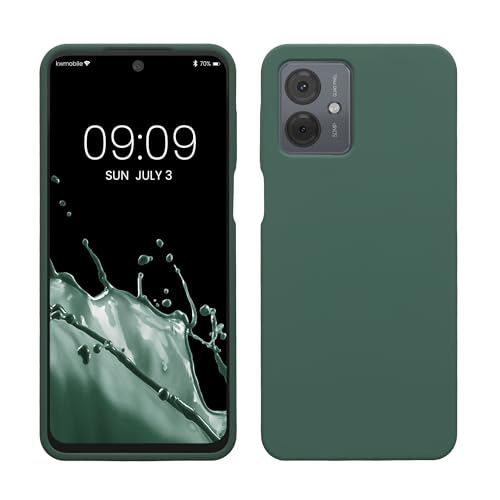 kwmobile Hülle kompatibel mit Motorola Moto G14 Hülle - Silikon Handy Case - Handyhülle weiche Oberfläche - kabelloses Laden - Tannengrün von kwmobile