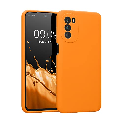 kwmobile Hülle kompatibel mit Motorola Moto G52 / Moto G82 5G Hülle - Silikon Handy Case - Handyhülle weiche Oberfläche - kabelloses Laden - Fruity Orange von kwmobile
