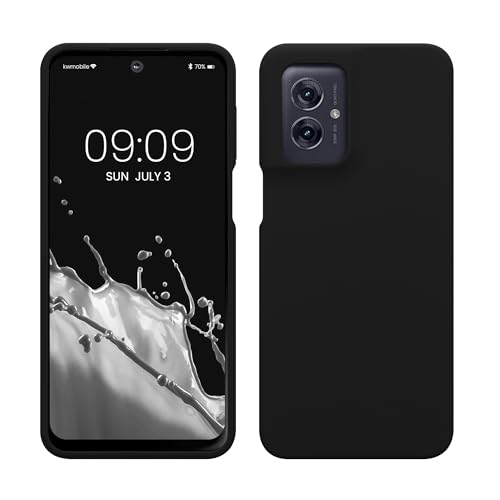 kwmobile Hülle kompatibel mit Motorola Moto G55 5G Hülle - Silikon Handy Case - Handyhülle weiche Oberfläche - kabelloses Laden - Schwarz von kwmobile