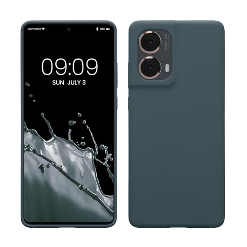 kwmobile Hülle kompatibel mit Motorola Moto G85 5G Hülle - Silikon Handy Case - Handyhülle weiche Oberfläche - kabelloses Laden - Dunkler Schiefer von kwmobile