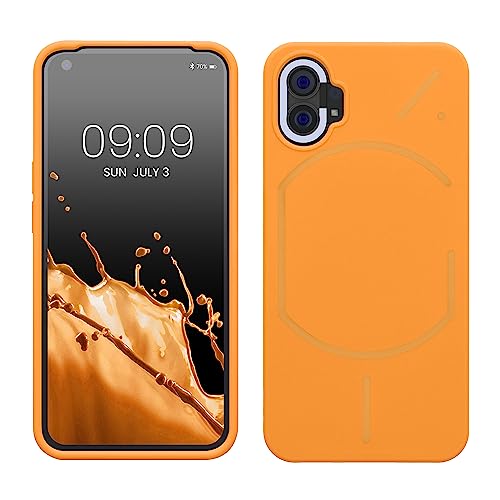 kwmobile Hülle kompatibel mit Nothing Phone (1) Hülle - Silikon Handy Case - Handyhülle weiche Oberfläche - kabelloses Laden - Mango von kwmobile
