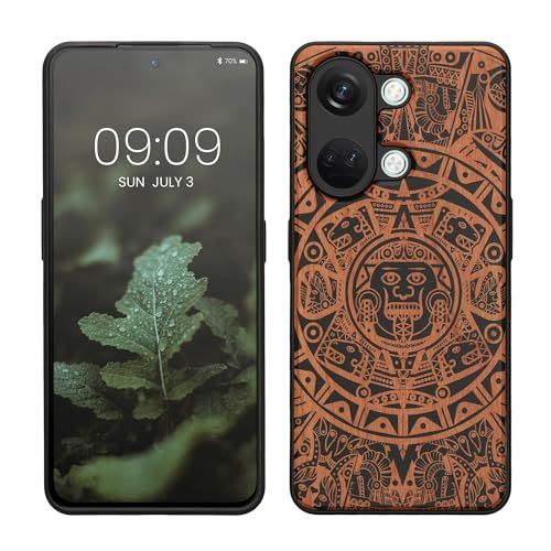 kwmobile Hülle kompatibel mit OnePlus Nord 3 5G Hülle - Holz Case - Handy Cover - TPU Handyhülle in Hellbraun Schwarz Maya Kalender Art kwmobile Hülle kompatibel mit OnePlus Nord 3 5G Hülle - Holz Case - Handy Cover - TPU Handyhülle in Hellbraun Schwarz Maya Kalender Art von kwmobile